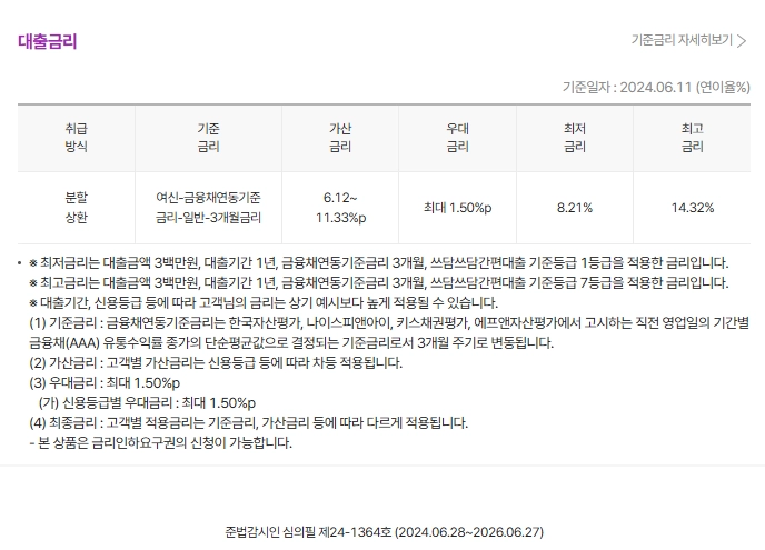 쓰담쓰담적금(자유적립식) iM뱅크 적금 금리 조건 대상(2024년) 10