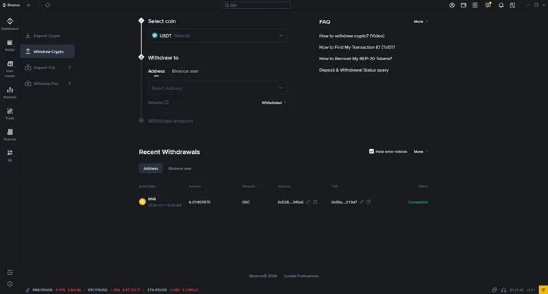 바이낸스 출금 방법 완벽 가이드 - 국내 거래소 송금, P2P, 수수료까지 총정리 3