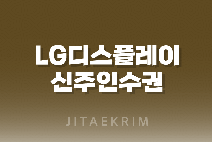 LG디스플레이 신주인수권에 대한 모든 것 1