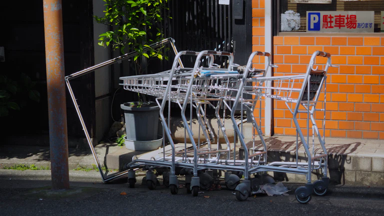 온라인 쇼핑 장바구니와 쇼핑백