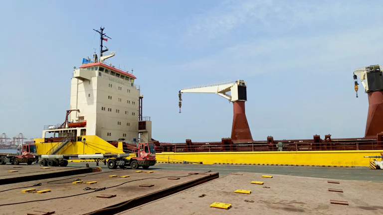 스마트 야드 기술이 적용된 조선소 내부