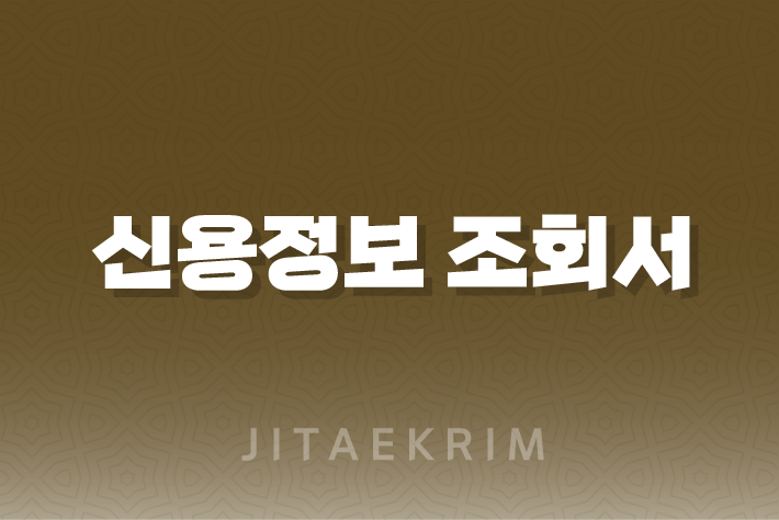 개인 신용정보 조회서, 어떻게 무료로 발급받을 수 있을까요? 1