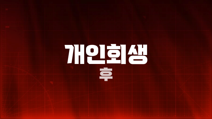 개인회생 후