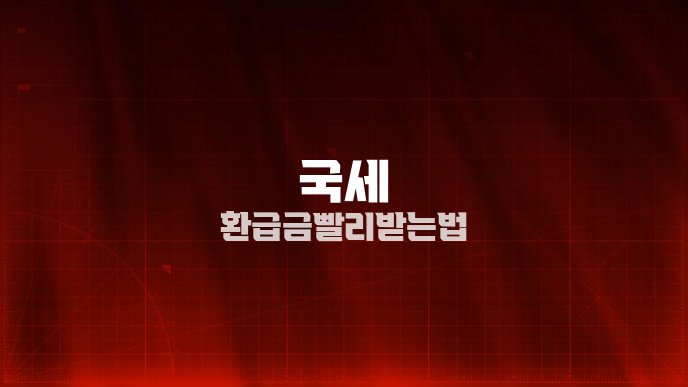 국세 환급금 빨리받는법