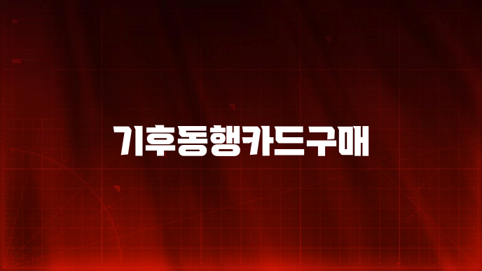 기후동행카드구매