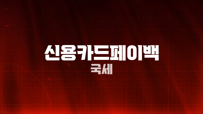 신용카드페이백 국세