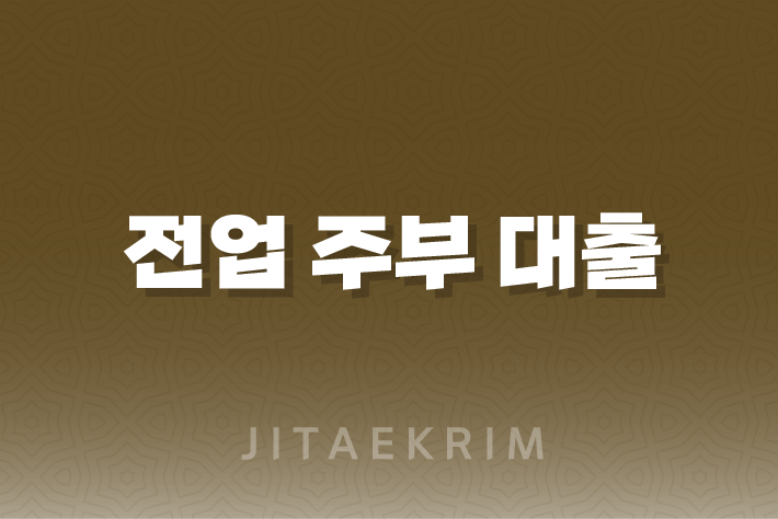 무직자와 전업 주부 대출 가이드 1