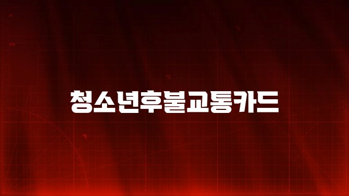 청소년후불교통카드
