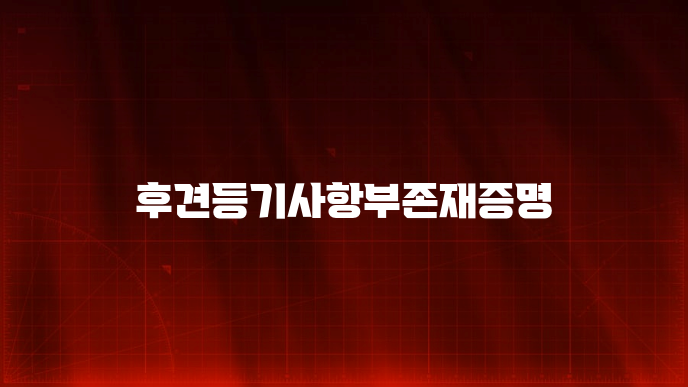 후견등기사항부존재증명